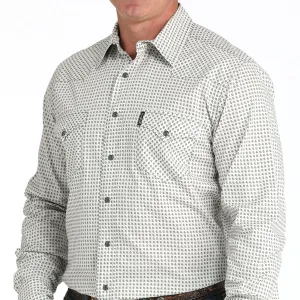 Effortless Look Cinch Men's L/S Modern Fit Micro Floral Print Western Snap Shirt in Cream