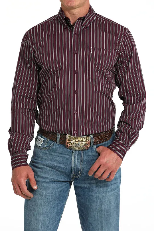 Fun and Playful Stylish Comfort Cinch Men's L/S Modern Fit Purple Stripe Western Button Down Shirt