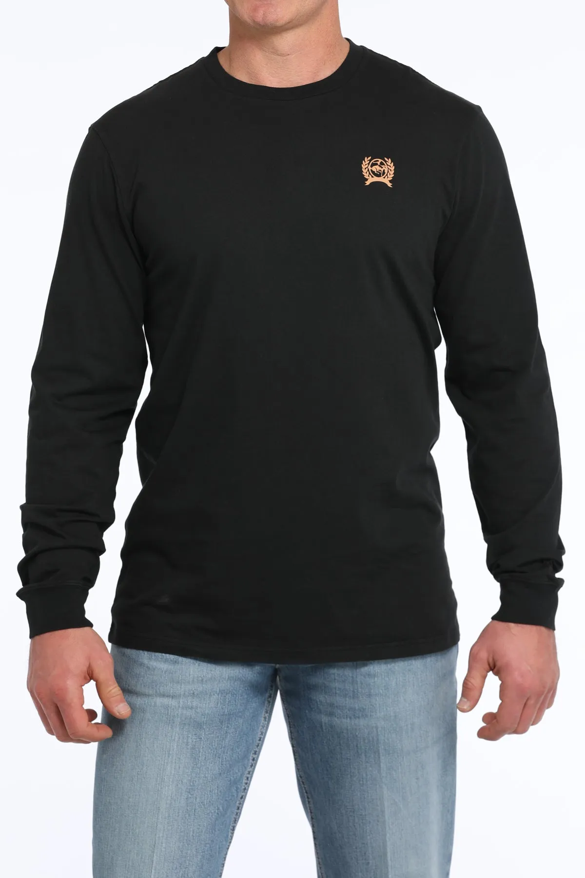 Cinch Men's "Shootin' From The Hip" L/S Graphic Logo T-Shirt in Black Geometric Pattern