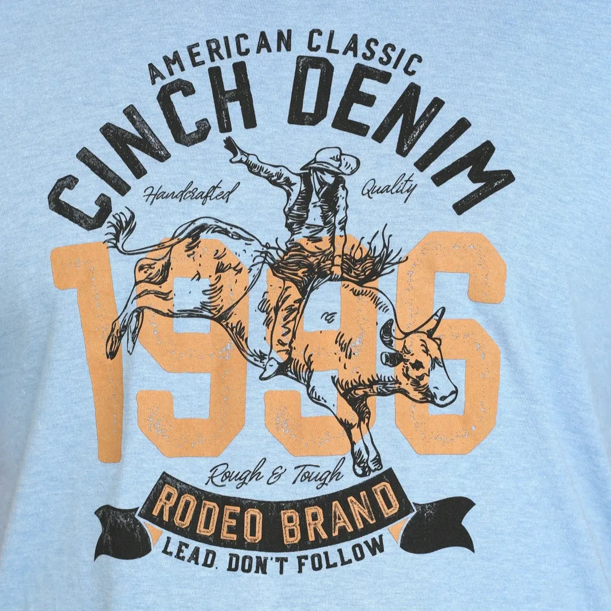 Cinch Men's Rodeo Brand Graphic Logo T-Shirt in Light Blue Personalized Picnic