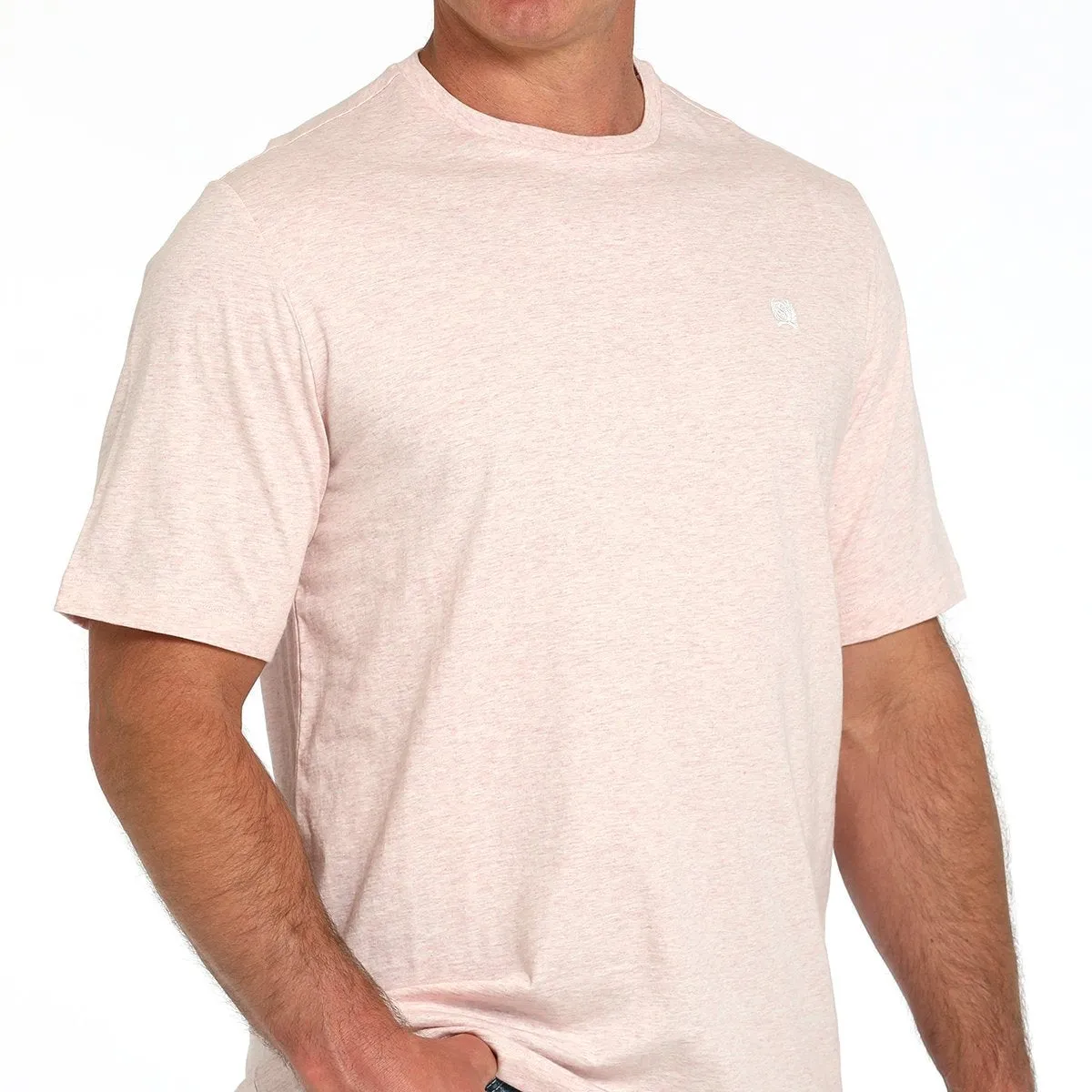 Cinch Men's Solid Logo Tee in Pink Cool Layering Casual Comfort Wear