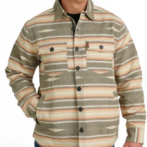 Cinch Men's Southwestern Printed Jacquard Shirt Jacket Quilted Insulation High Neck