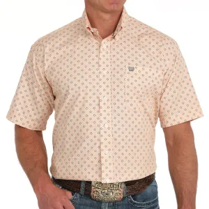 FlexibleCollarOptions Cinch Men's S/S Classic Fit Geometric Western Button Down Shirt in Orange