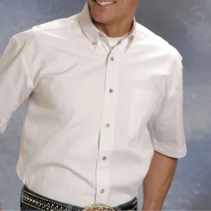 Cinch Men's S/S Classic Fit Western Button Down Shirt in White MoistureWicking Technology Smart Casual