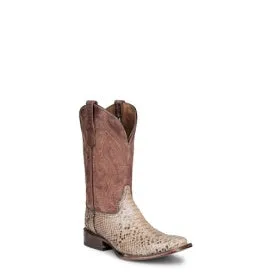 Circle G Men's Taupe Python Square Toe Western Boot Comfort Straps Structured Fit