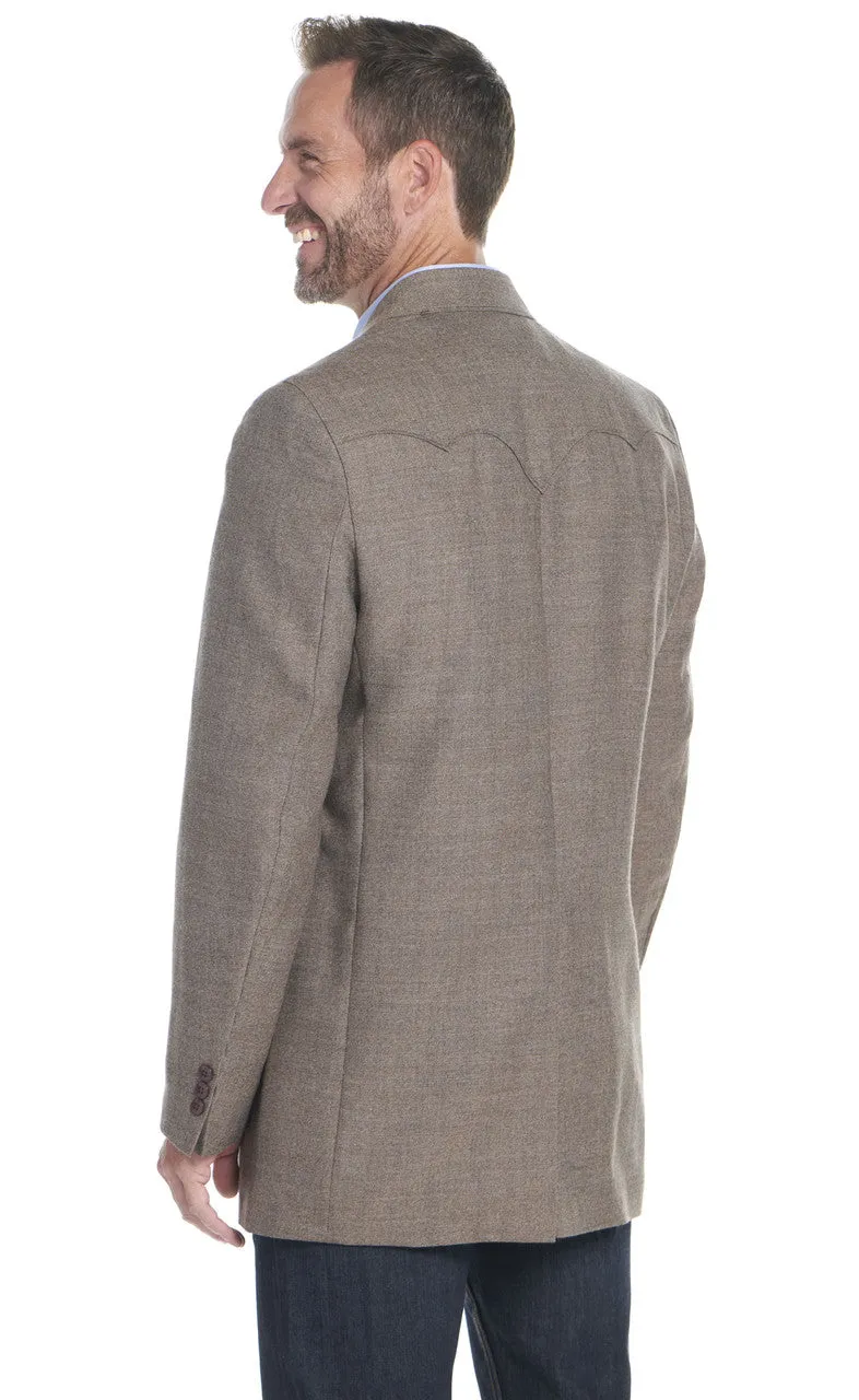 Circle S Men's Plano Donegal Sport Jacket in Donegal Brown Abrasion Proof Edging