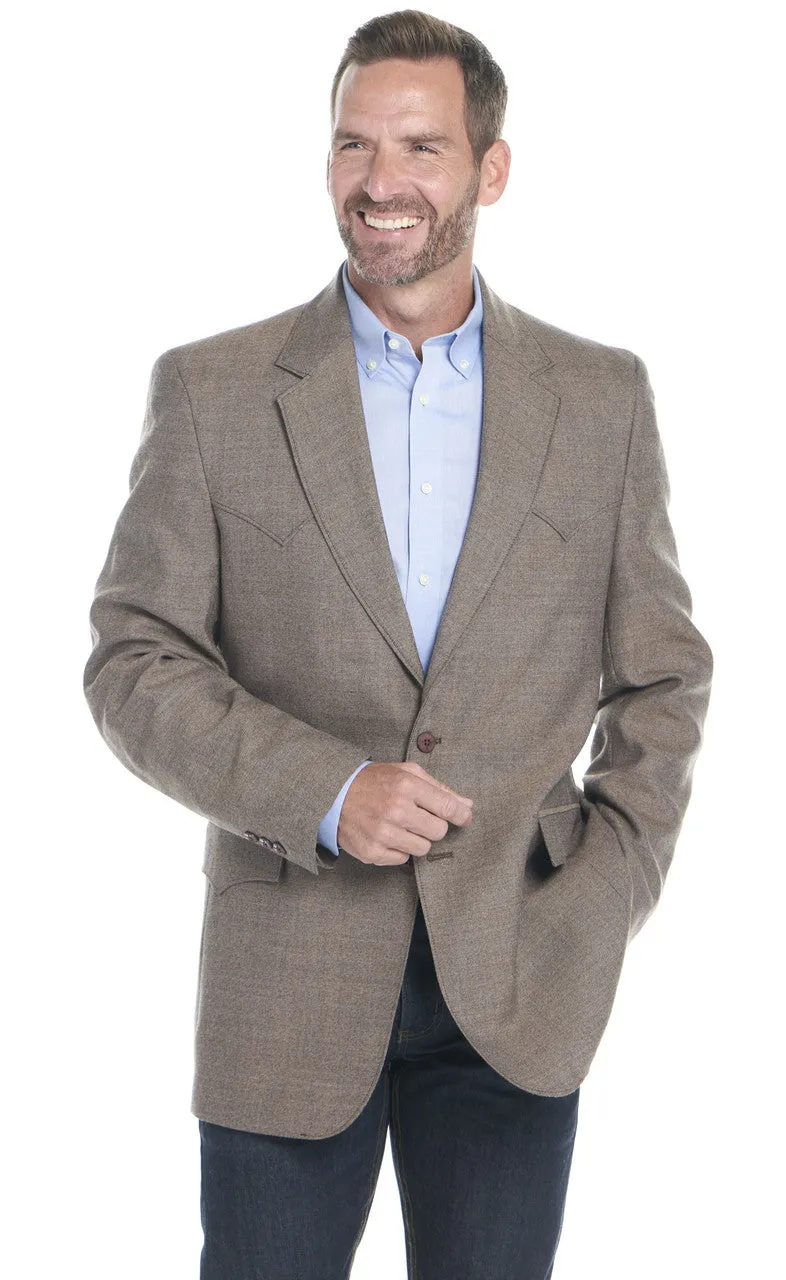 Comfort Fit Layered Drape Circle S Men's Plano Donegal Sport Jacket in Donegal Brown