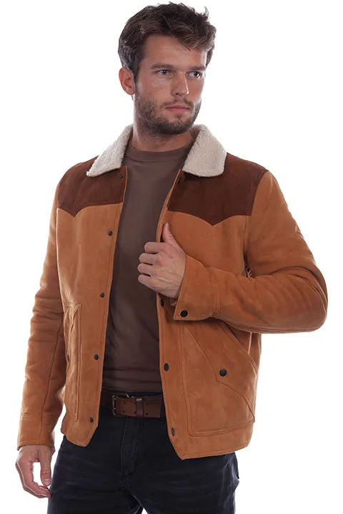Scully Men's Suede Leather Jacket in Tan Airtight Seam Sealing Tech Use