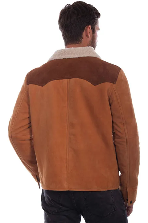 Smooth Finish Scully Men's Suede Leather Jacket in Tan