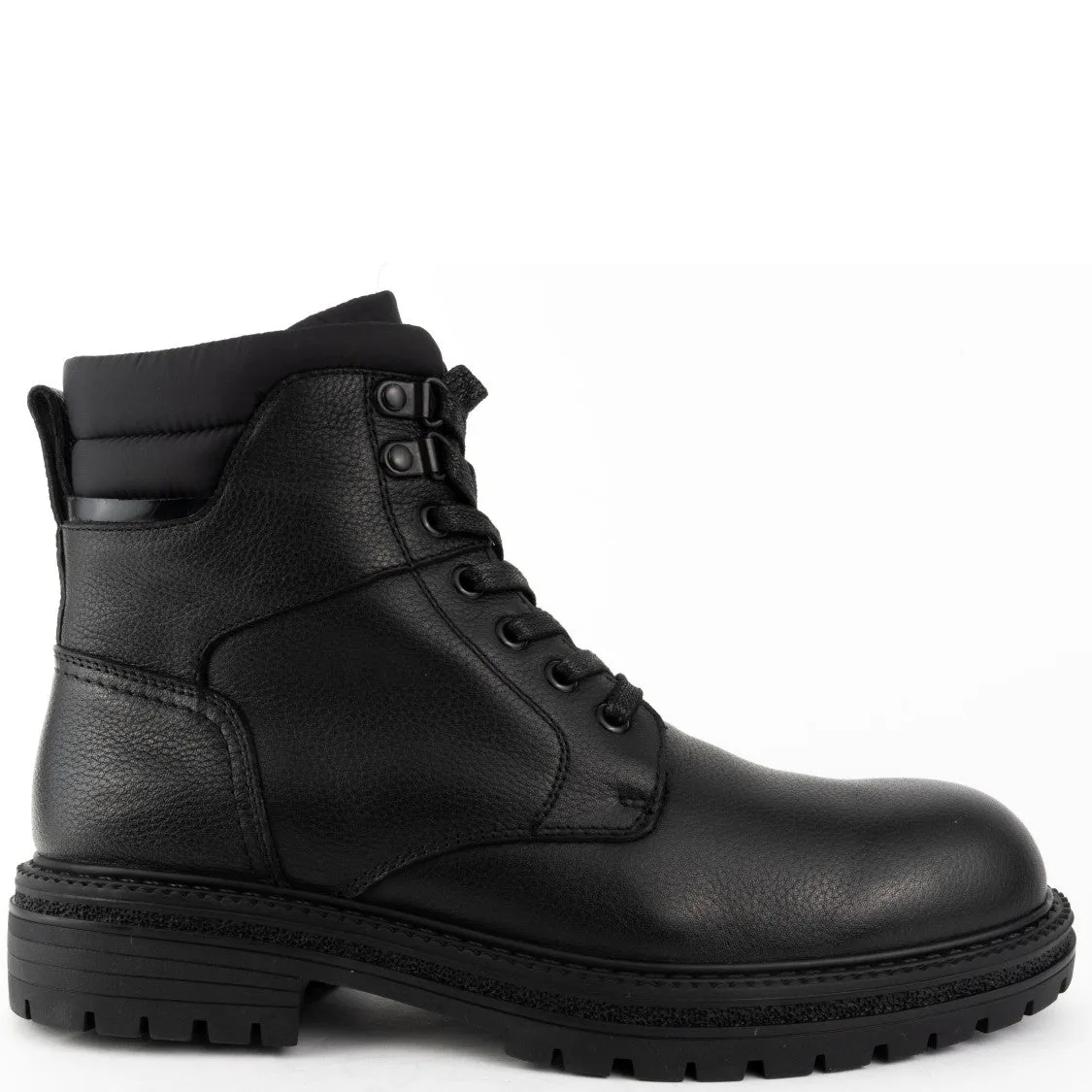 Classic Closed Black Leather Ankle Boots Dual Tone