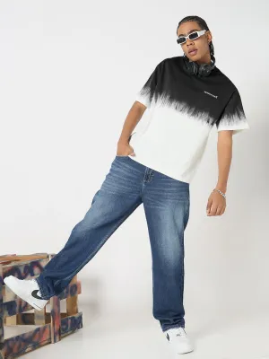 Sun Beam Effortless Design Men's Grey Tie and Dye Oversized T-Shirt