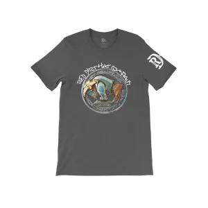 Red Dirt Hat Co. "Rock n' Roll Buffalo" T-Shirt in Dark Grey Boat neck style Casual Fashion