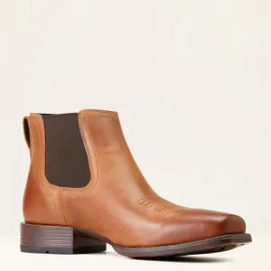 Ariat Men's Booker Ultra Square Toe Western Boot in Almond Roca Flexible Comfort