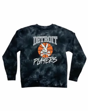 anti shrinking Ink Detroit Players Tie Dye Crewneck Sweatshirt - Black
