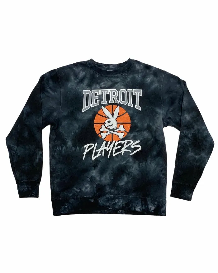 Ink Detroit Players Tie Dye Crewneck Sweatshirt - Black Striped