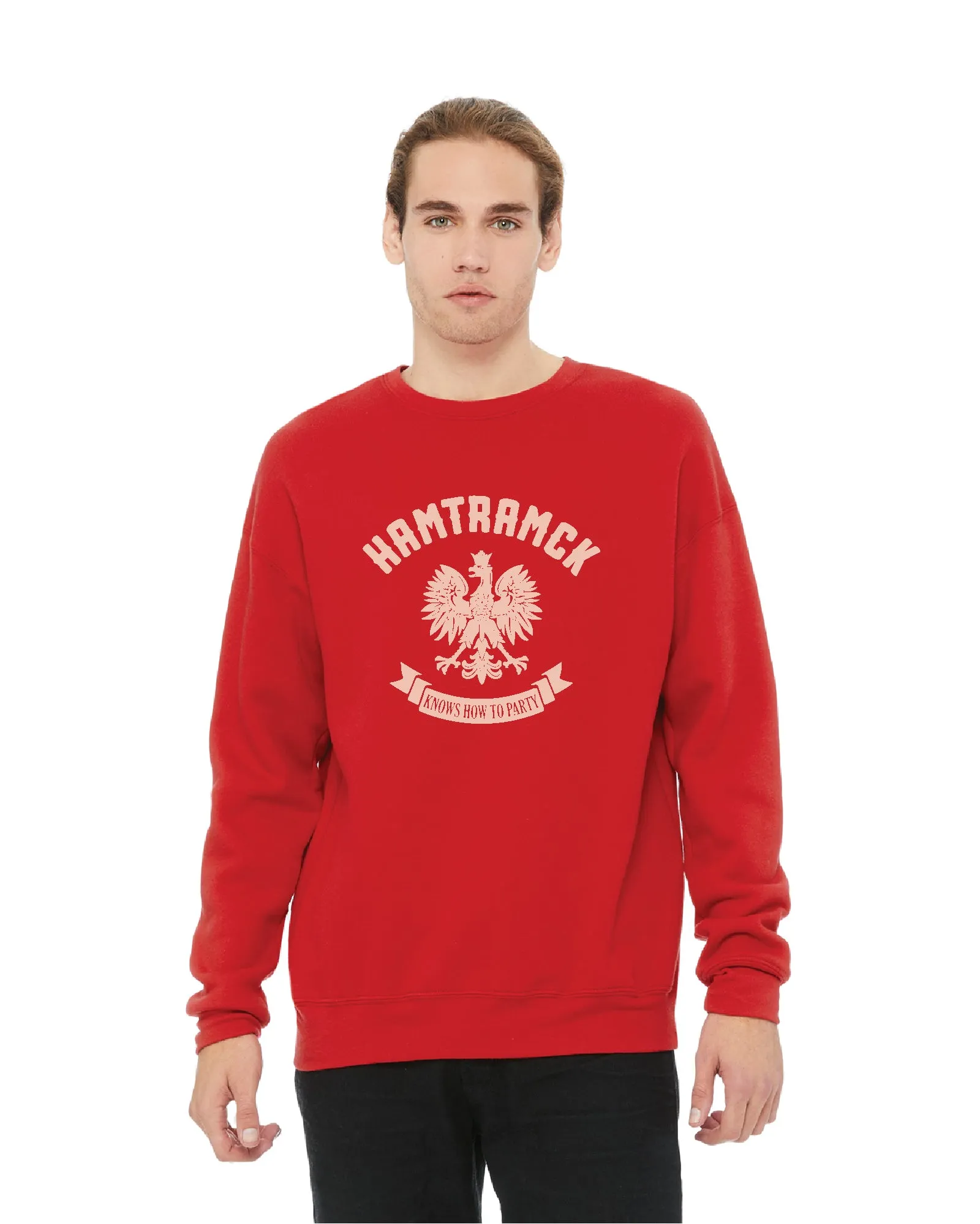 stain resistant coating Ink Detroit - Hamtramck knows how to party Red Crewneck