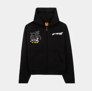 Disney Mickey and Friends By Shoe Palace Don't Look Back Full Zip Mens Hoodie (Black/Red) Spring Wear zippered