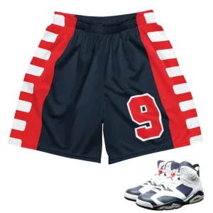 Soft touch finish Mesh Ventilation Zones Retro 6 Olympic Dream Team #9 Classic Mesh Shorts