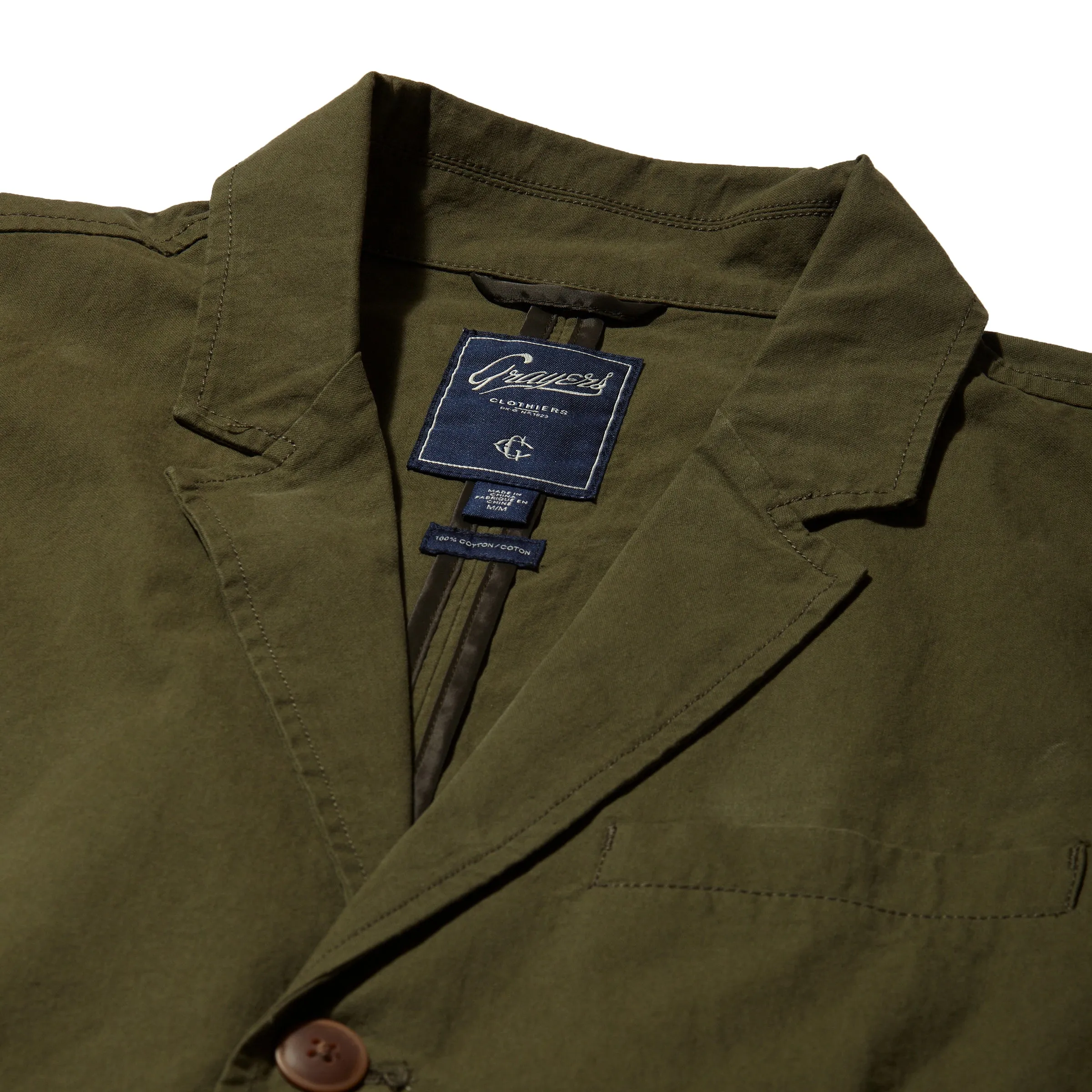 Magnetic Closure System Mercer Cotton Blazer - Dark Olive