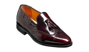 True Firm Park Day Clive - Burgundy Hi-Shine Wingtip Loafer Shoe