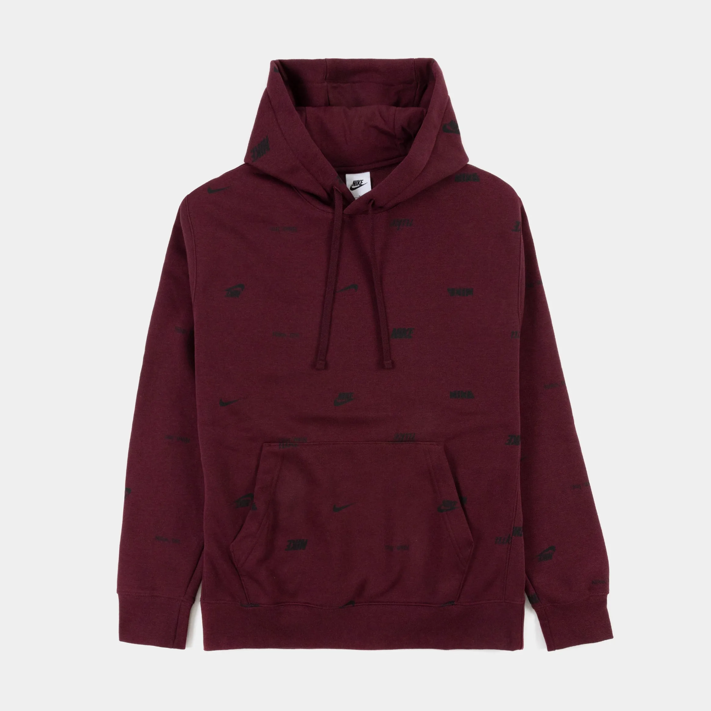 Club AOP Mens Hoodie (Maroon) mountain style Abstract print