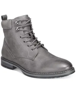 Club Room Westin 100134204 Boots Men's Gray Leather Lace Up Round Toe ZPO3752 day use