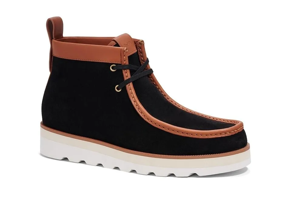 Coach CN340-001 Men's  Black Suede Leather Moc Toe Chukka Boots ZPO3992 Stride Smooth Control Edge