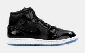 Perimeter Weight Distribution Air Jordan 1 Retro Mid Space Jam Mens Lifestyle Shoes (Black)