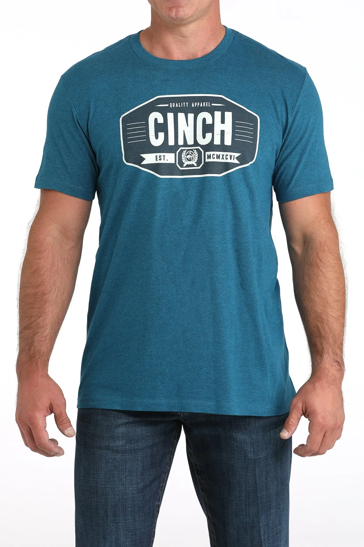 Cinch Men's Graphic Logo T-Shirt in Teal Chic Smart Sporty essentials