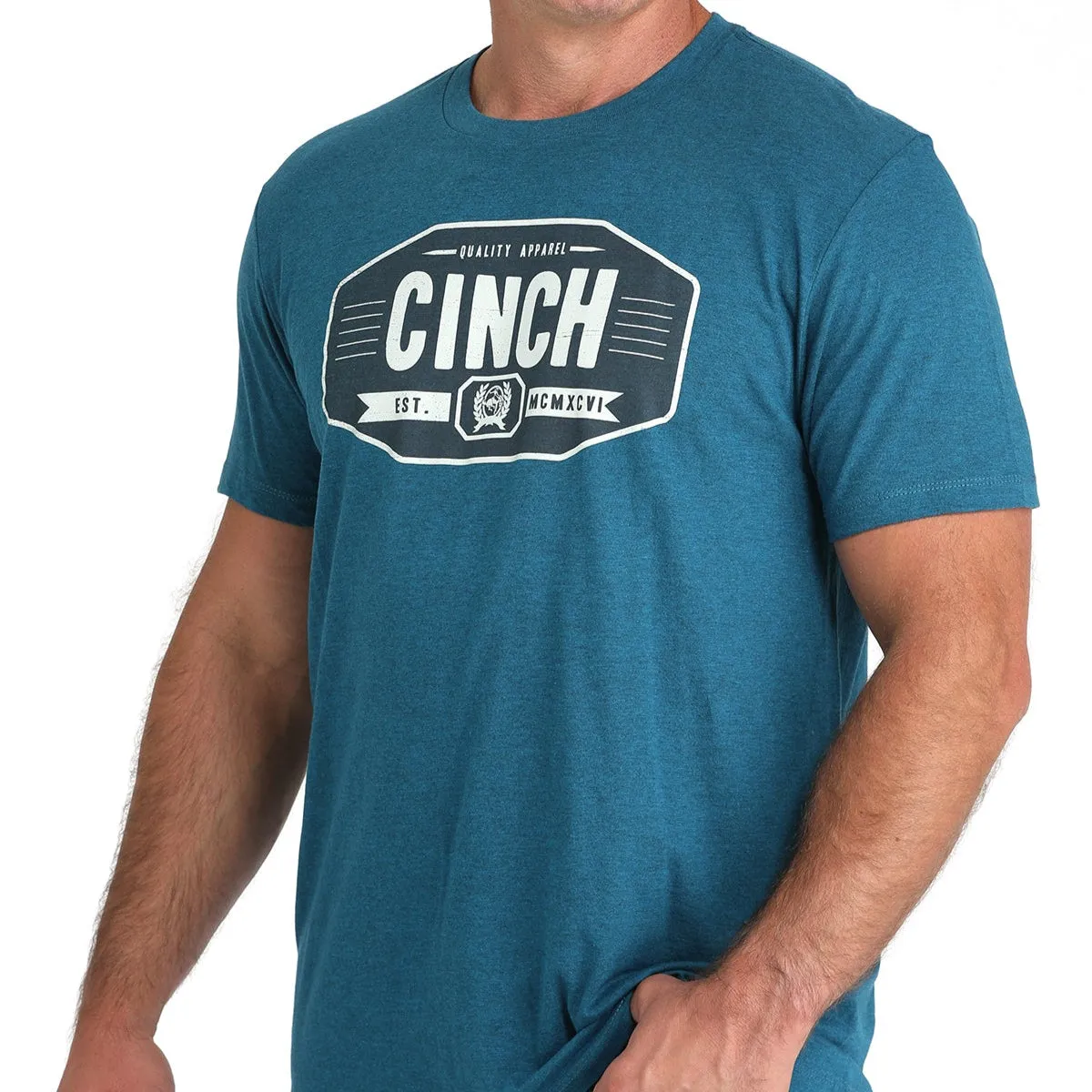 Cinch Men's Graphic Logo T-Shirt in Teal Casual Wear