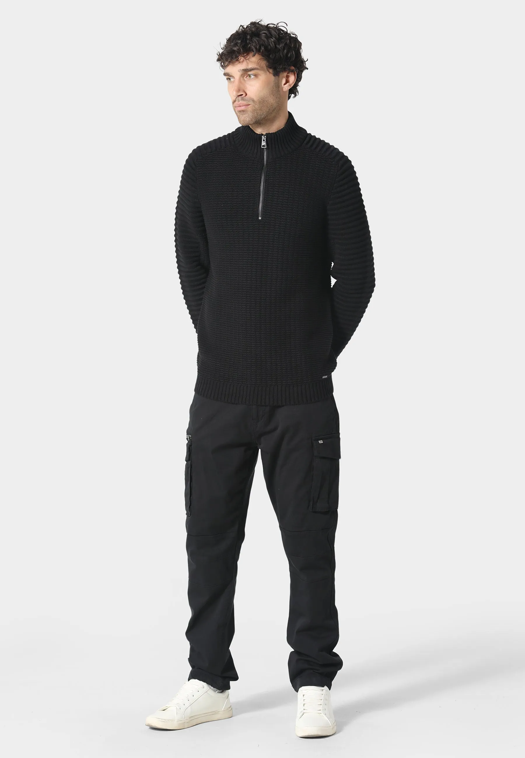 Collupton Black Knitwear FrictionReduced Sleeve Construction EcoConscious Production