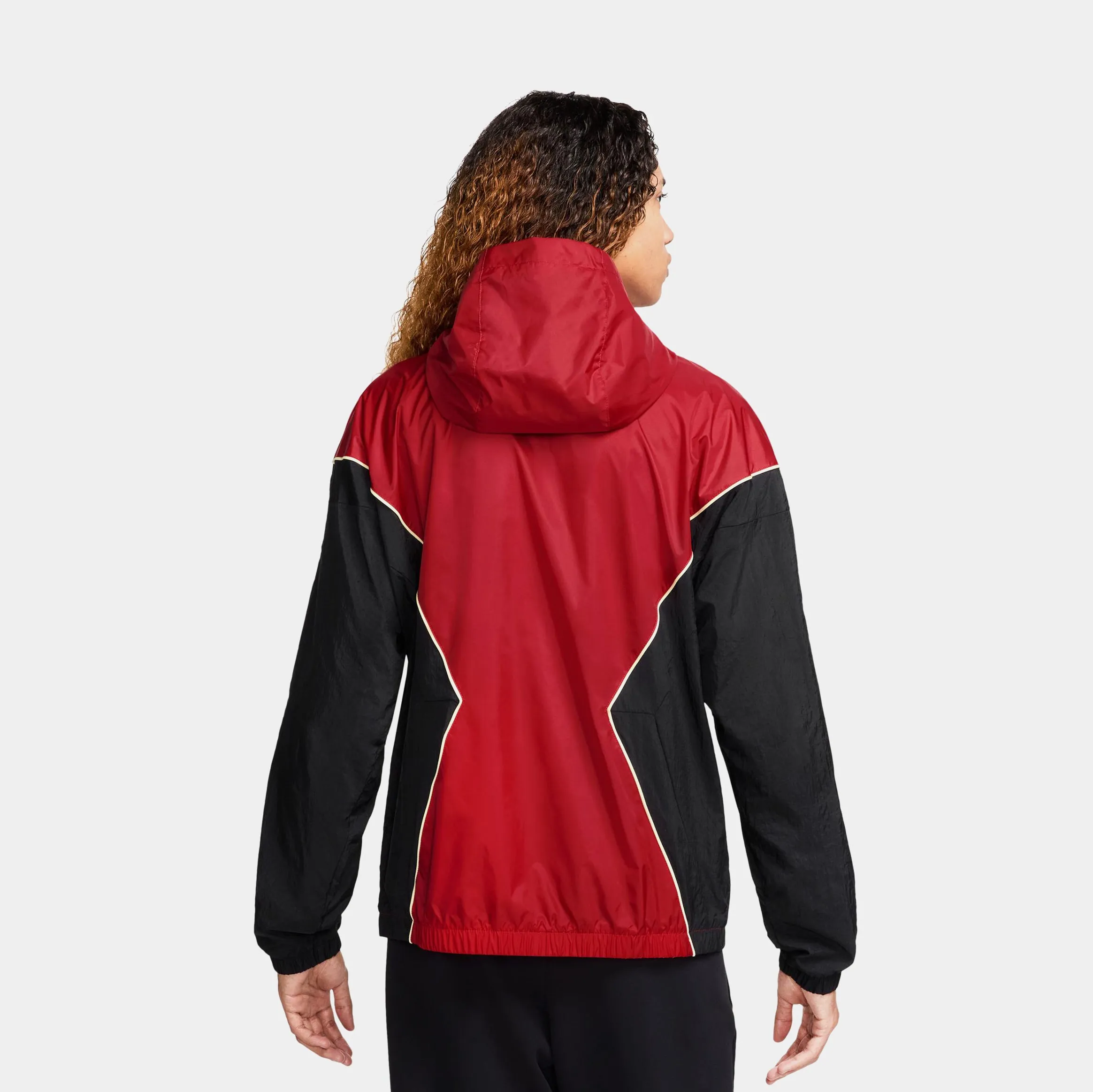 Brooklyn Hooded Draft Zip Up Mens Hoodie (Varsity Red/Black/Sail/Black) Effortless Style