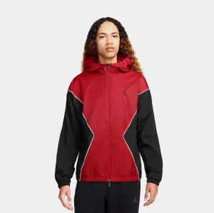 Contrast Trim Brooklyn Hooded Draft Zip Up Mens Hoodie (Varsity Red/Black/Sail/Black)