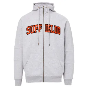 MV Sport Gray Full Zip w/orange Suffield Applique Comfortable Wear