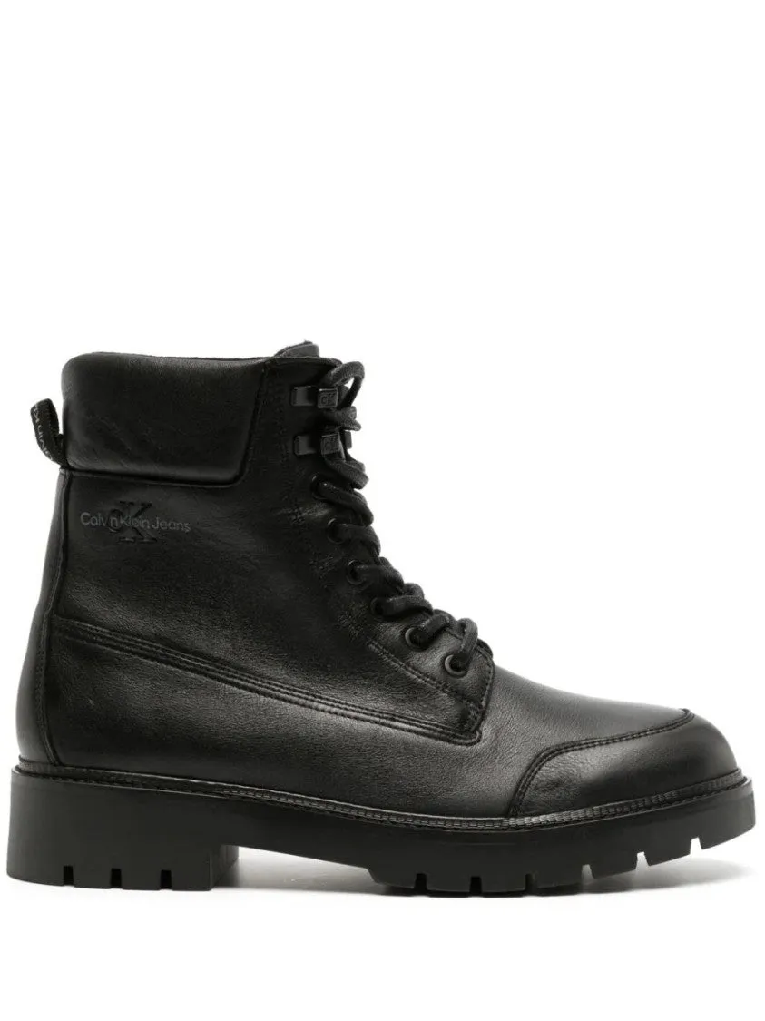 Combat Laceup Booties Low Maintenance Finish Comfortable Design