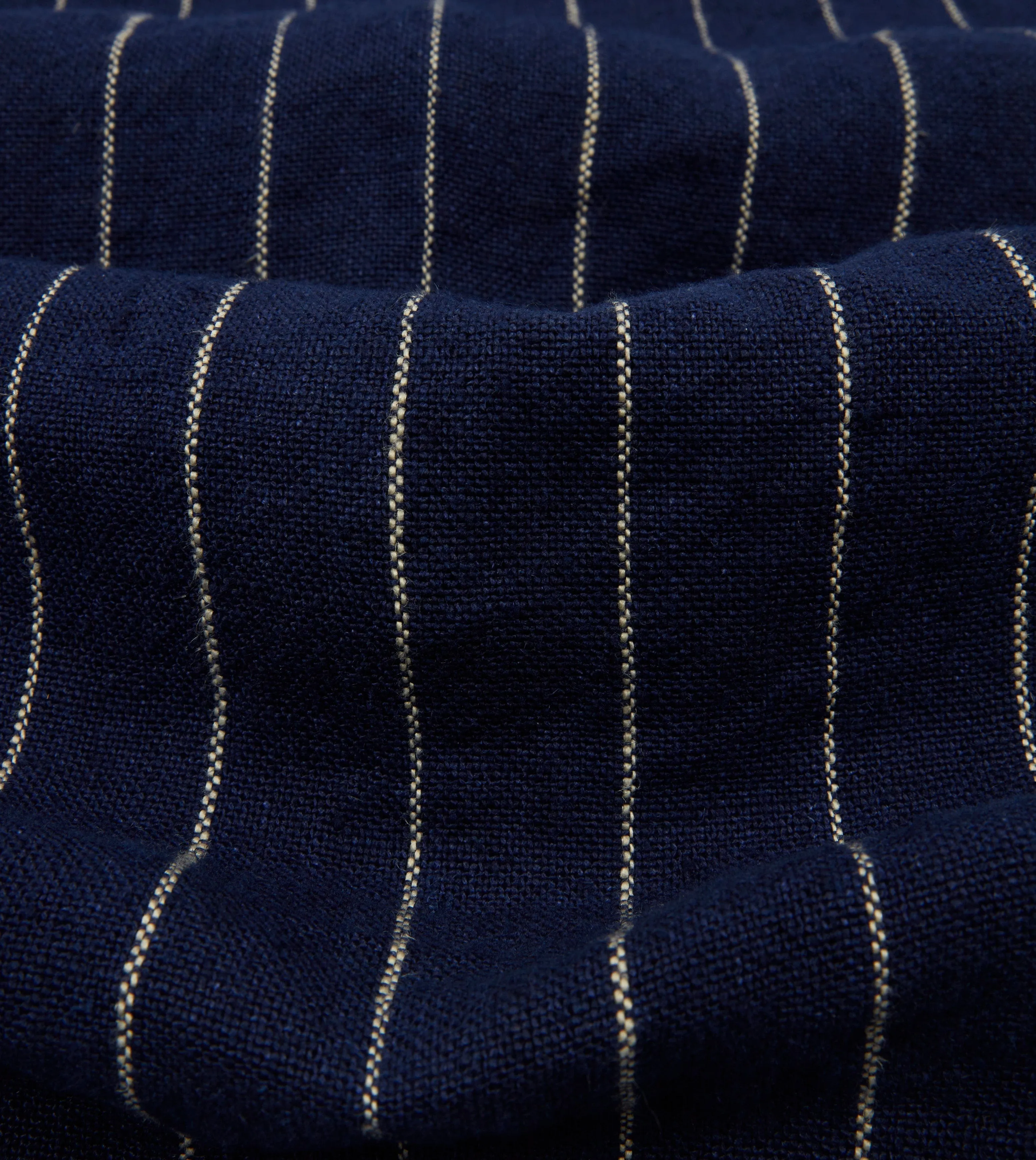 ScratchResistant Zippers All Season Fit Navy Pinstripe Heavy Linen Five-Pocket Chore Jacket