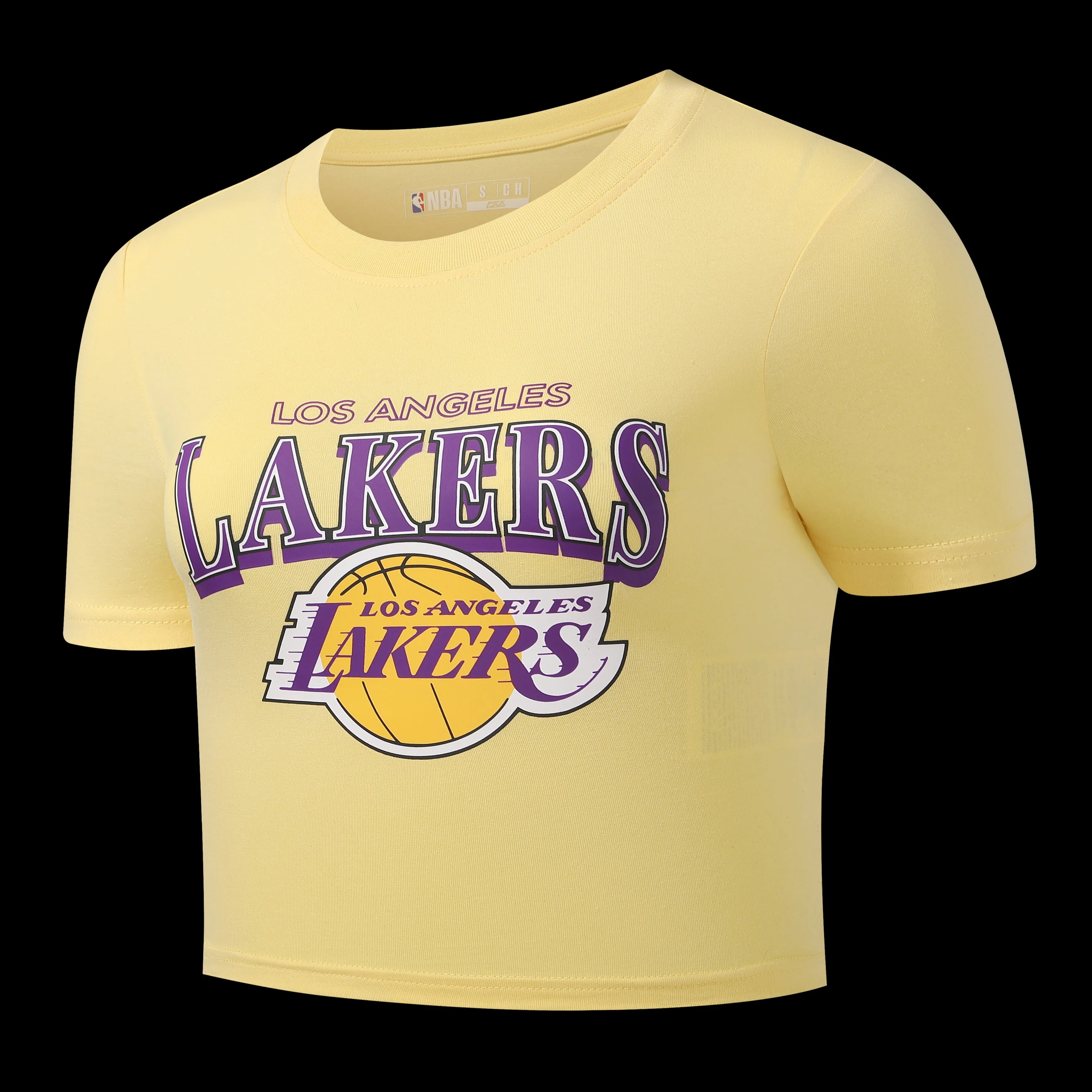 NBA Los Angeles Lakers Classics Women's Crop Top Ventilation Mesh Panel Performance Optimized Weave