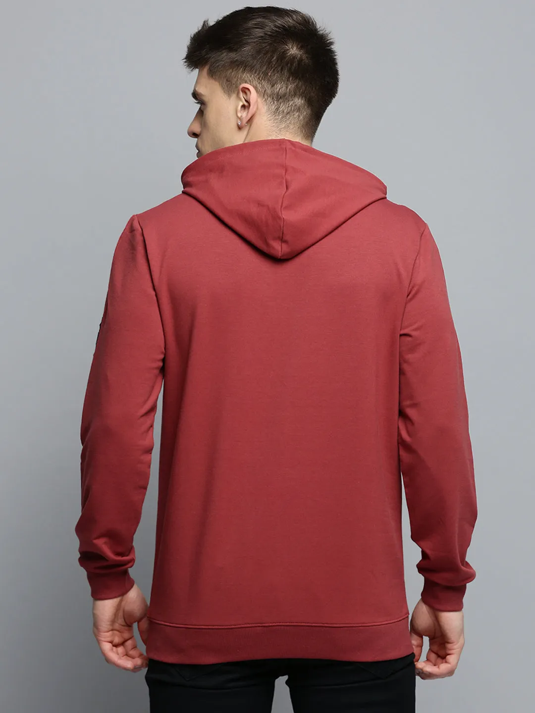 Timeless Chic Trendy Comfort Men's Maroon Hooded Pullover Sweatshirt