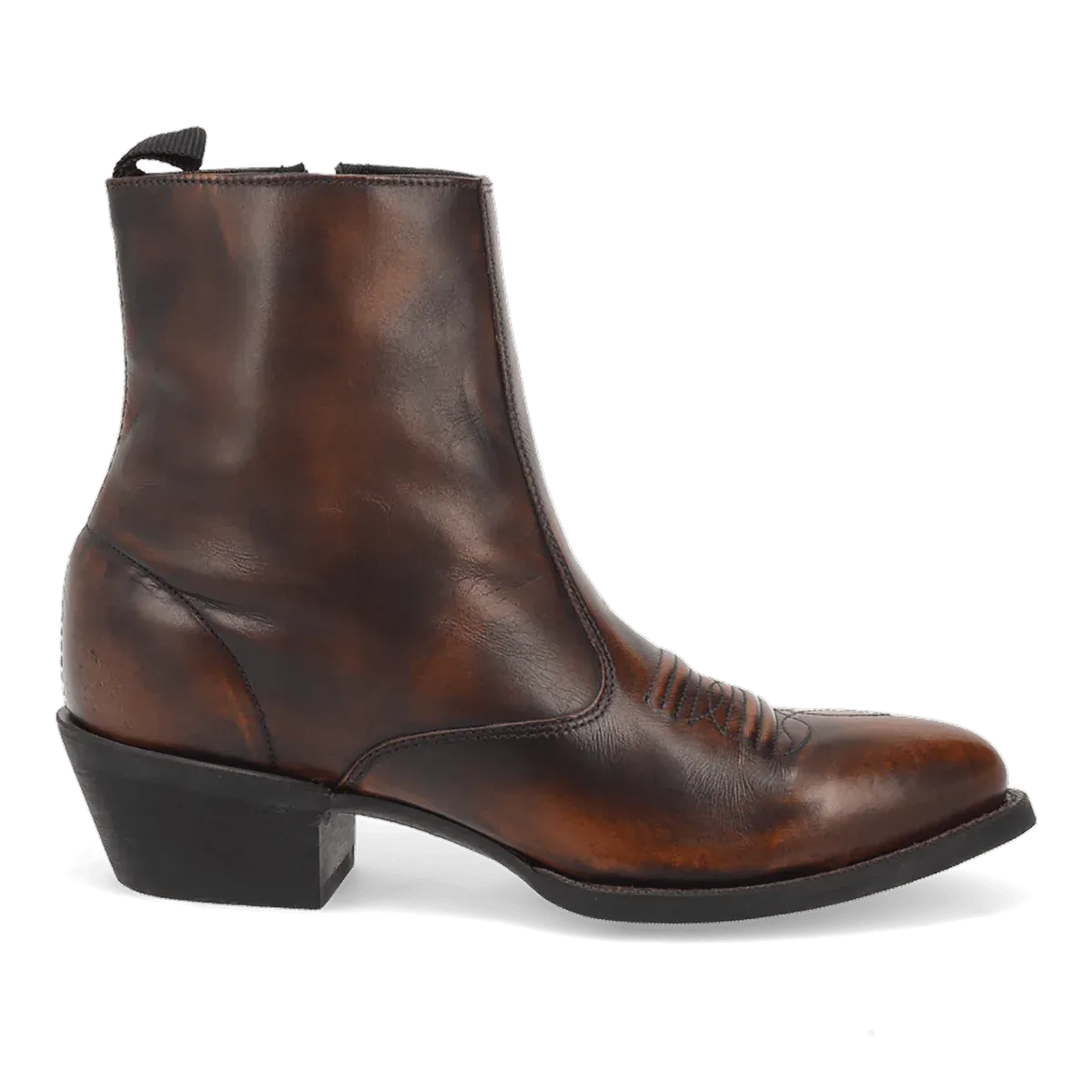 Classic Appeal Crisp Lines Laredo Men's Fletcher Zip Up Leather Boot in Antique Tan