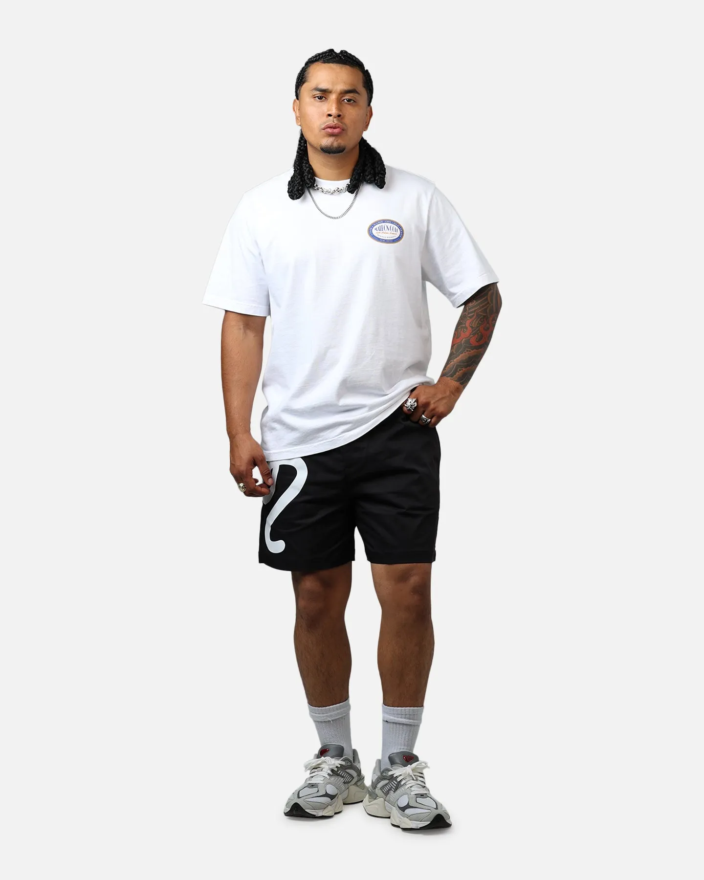 Malbon Menton Nylon Shorts Black Sporty Edge No Slip Waistband