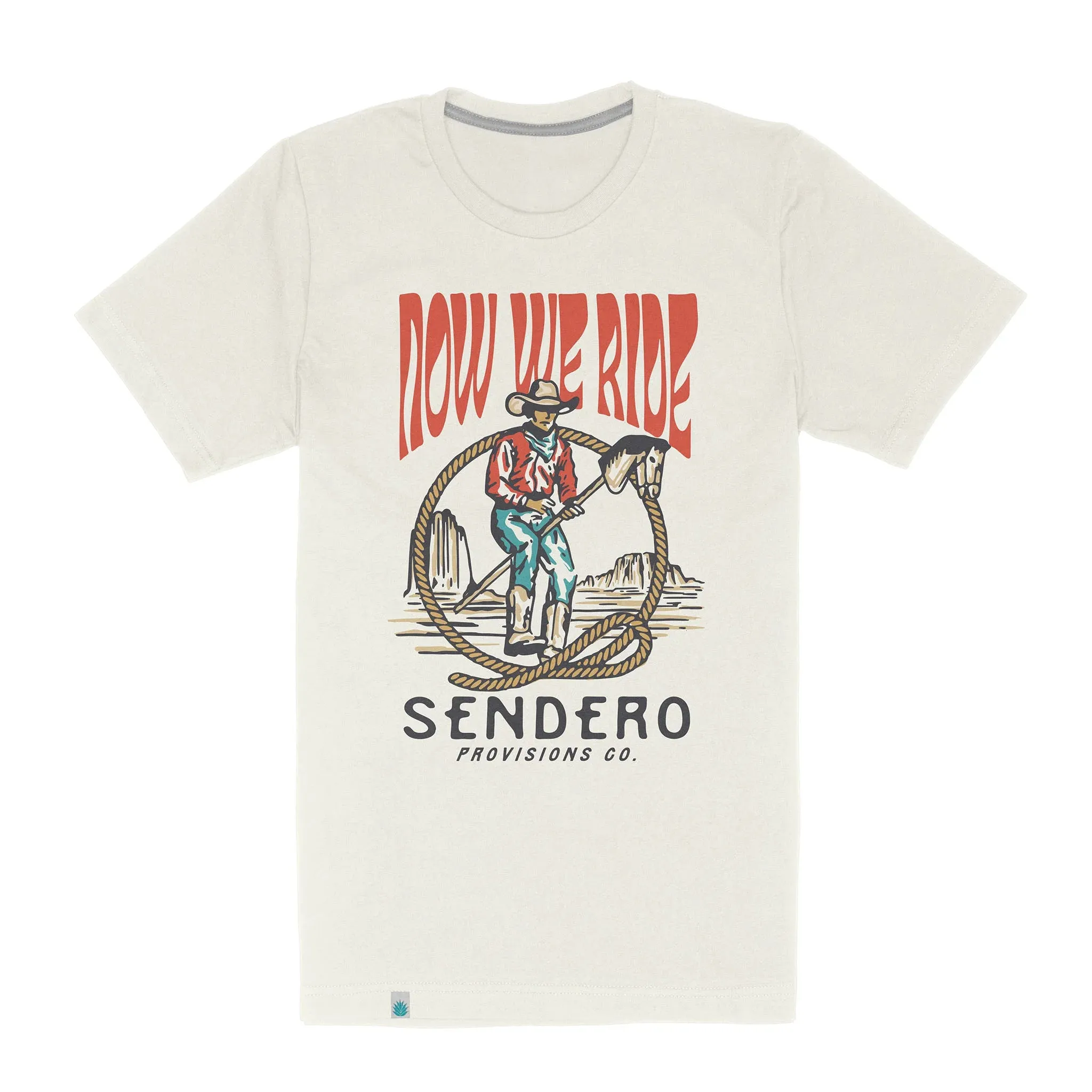 Sendero Provisions Co. Men's "Stick Horse" Graphic T-Shirt in Vintage White MinimalBranding Seam Free Back