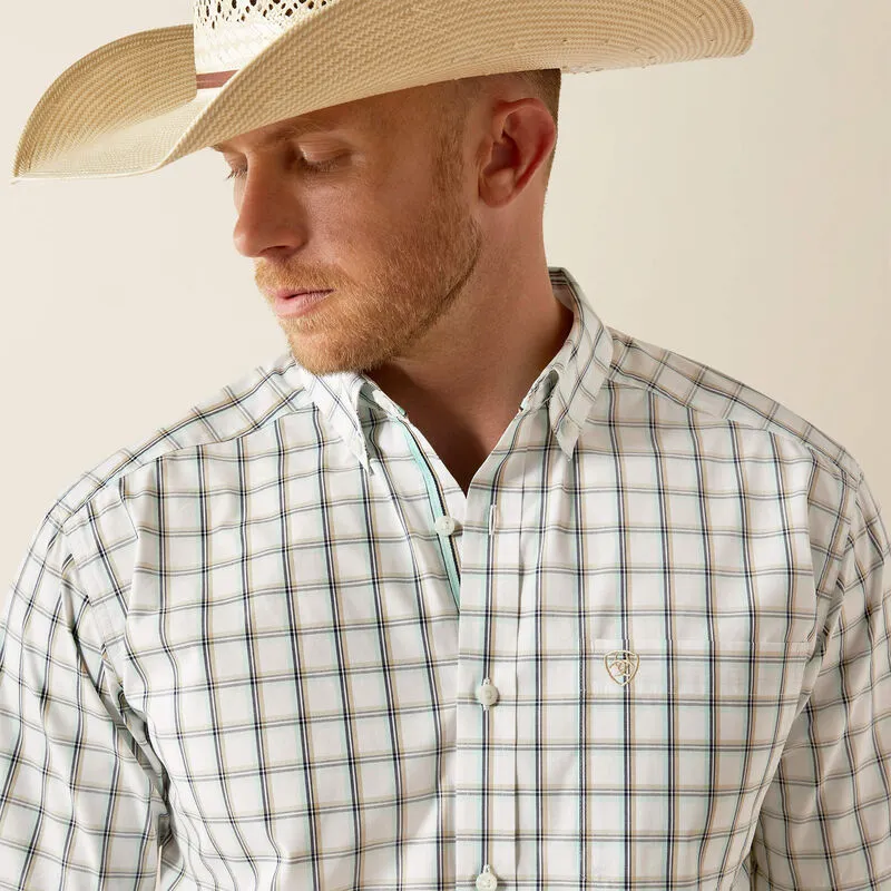 Unisex Ariat Men's S/S Pro Series Cooper Classic Fit Shirt in White (Available in Tall Sizes)