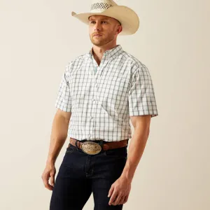 Ariat Men's S/S Pro Series Cooper Classic Fit Shirt in White (Available in Tall Sizes) back to school