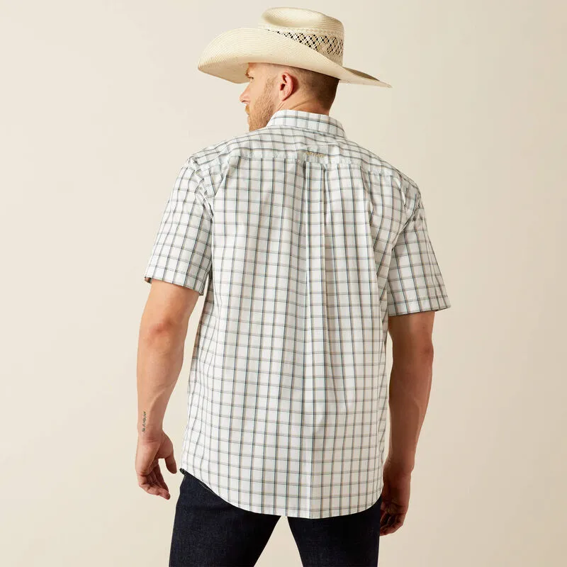 SeamlessConstruction SlimFit Ariat Men's S/S Pro Series Cooper Classic Fit Shirt in White (Available in Tall Sizes)