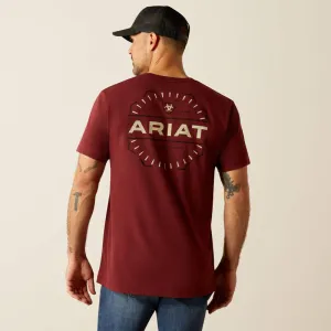 Ariat Men's Explorer Classic T-Shirt in Crimson Red Heather Sporty Layer Fit For Movement