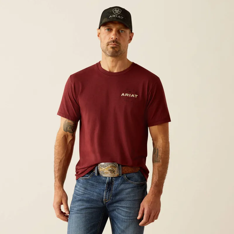 AdvancedMoistureManagement High Density Knit Ariat Men's Explorer Classic T-Shirt in Crimson Red Heather