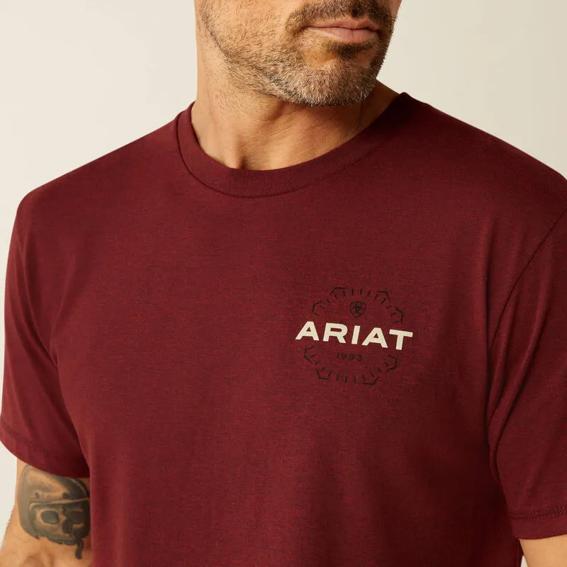 Ariat Men's Explorer Classic T-Shirt in Crimson Red Heather Unisex