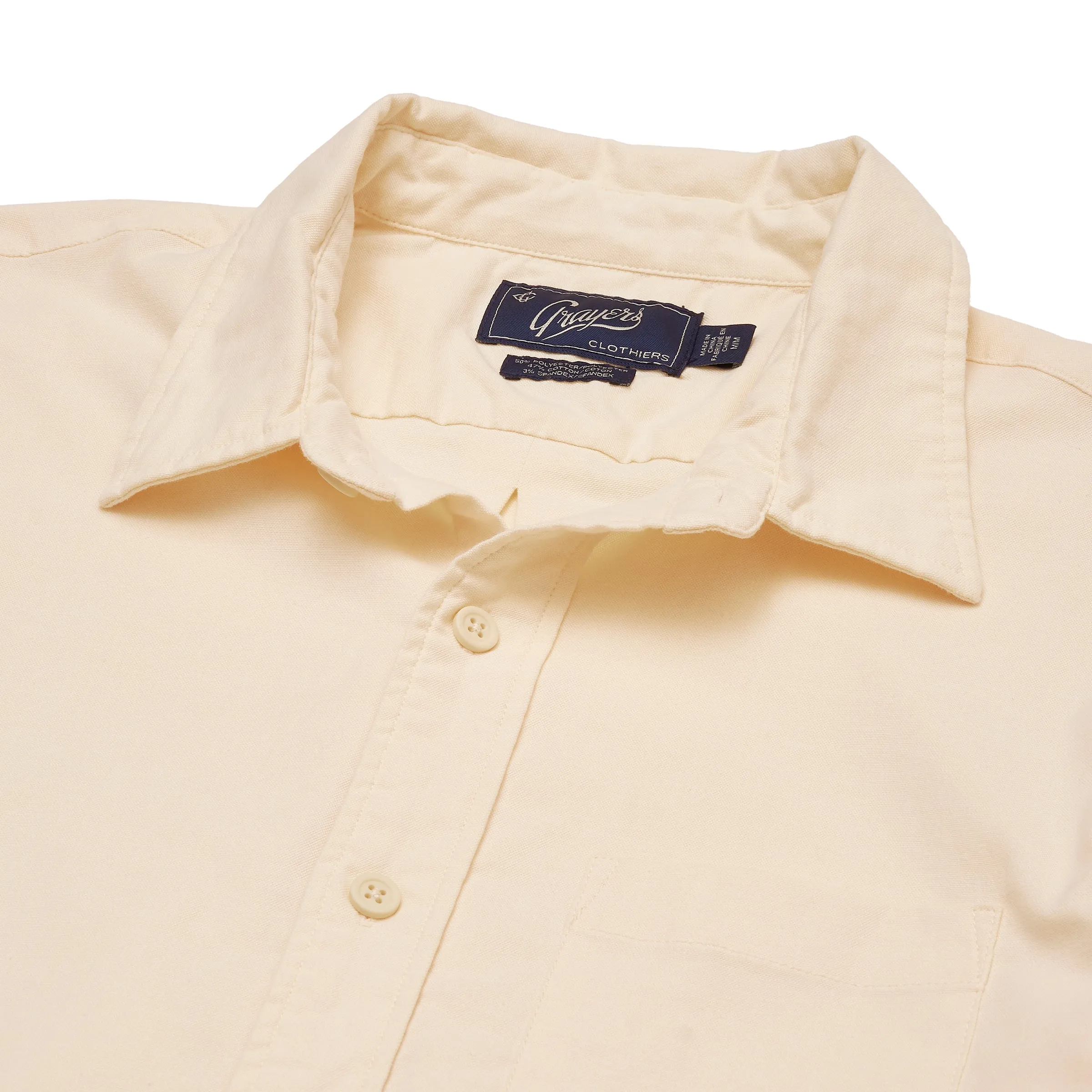 Weekend Smart Look Charles Stretch Oxford Shirt - Cream
