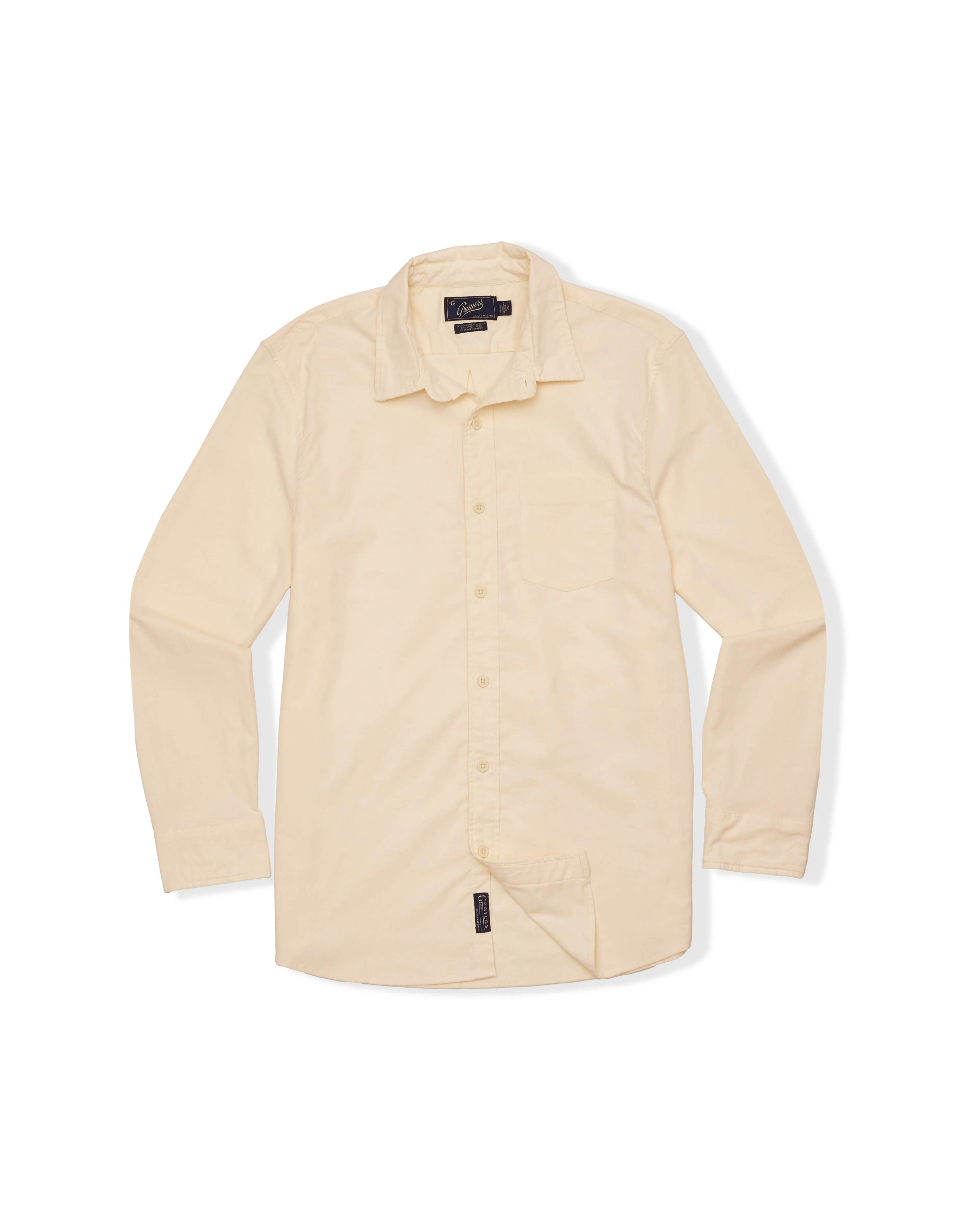 Charles Stretch Oxford Shirt - Cream Chafe Free Armhole Smart Fit