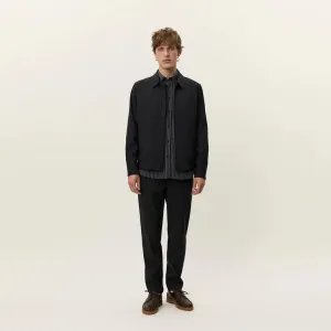 Fashion Trend Quilted Stitching Pattern Como Coach Slub Jacket (Black)